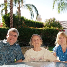 Grace's son-in-law Eric Vortriede, Grace and Jen in Palm Desert, California while Grace was living with them in 2012