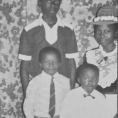 Young Toyin with siblings