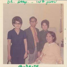 Visiting Grace at hospital 12-30-1970