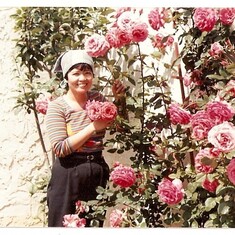 Mom with her flowers