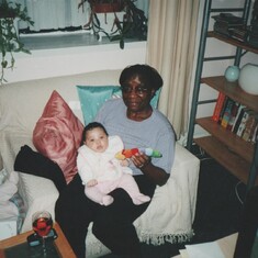 With granddaughter  - Avril Boyd at daughter Violet Lamin's house