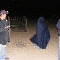 On ghost hunt at Adamsville cemetery. Akira was cold
