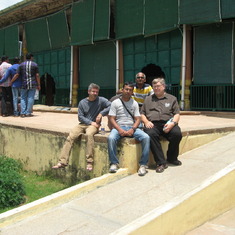 Grant with Pranay, Sid and Grady at Mysore in India.