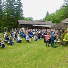 Gathered for the memorial at Whidbey Institute 