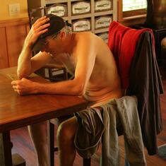 Bad string of luck at strip poker. The dating site photo he really wanted to post but never did.