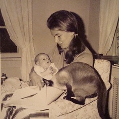Happy baby and mother (June 1970)