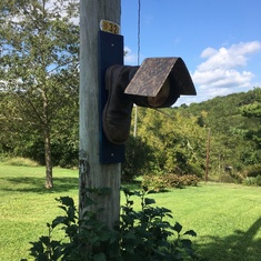 My birdhouse I made out of your boot