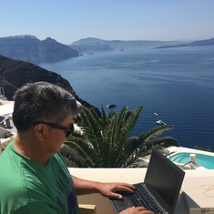 Working in Santorini Greece!