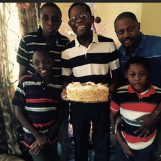 Daddy with sons and grandsons on his birthday 