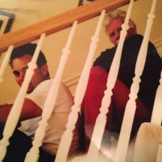 Almost looks like are sharing a cell LOL!  Greg and Dad always shared a bond that they both understood and cherished.