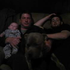 Gregory, his son, his granddaughter and diesel  