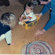 Greg and Kate playing with Will (1989) - Just the beginning of Will's conditioning to cars.