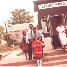 The Poteats In Front of Living Word Missionary Baptist (1983)