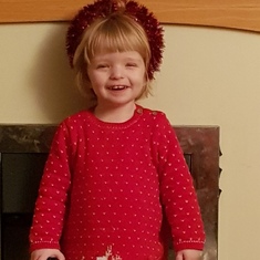 This is your granddaughter all ready and excited for Christmas 