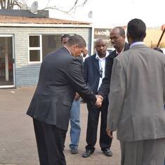 DIRCO Deputy Minister Marius Fransman, paying respect at the Somali Mission