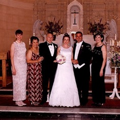 Gaby and John's wedding.  From left, Susie, Terry, Hans, Gaby, John and Missy...
