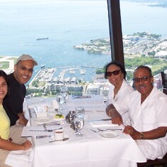 Inside the CN Tower restaurant in Toronto at one of our favorite dining spots in Toronto: a good day.