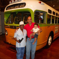 Harry, Jesse, & Don in front of the Rosa Parks bus at the Henry Ford Museum