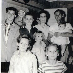 Harriet and Tommy with their six children in Buena Park younger years