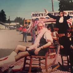 Harriett in the Carnation parade about 15 years ago but look at those legs!