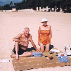 On the beach at Ala Moana Beach Park 2003