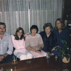 Uncle Harry, Chris (niece), Aunty Ruth, Helen (Ruth's sister), Jan (niece) in West Vancouver in 1985 for Jan's wedding.