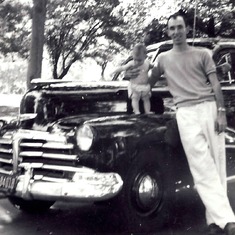 Harry with Ann Martin with his 1948 Chevy. 1954
