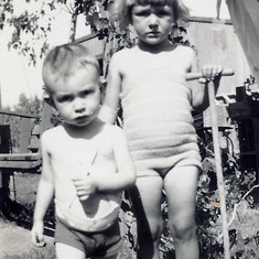 Harry and sister Fran Martin. 1931