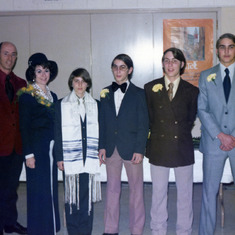 Harry & Terry at Barry Orloff's Bar Mitzvah, 1974. (L-R) Barry Orloff, Mike Orloff, Randy Orloff, Dan Orloff