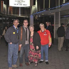 Harry & Terry with Nate and Dan Orloff at the debit of a film Nate worked on called Dying to Do Letterman at the Cinequest Film Festival, San Jose, California. 2011