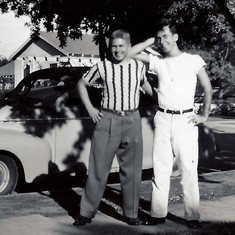 With best friend Frank Cotton. 1949.