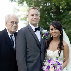 The proud, loving father with his son Christiaan, and his daughter-in-law Diem