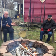 Hank and Charlie at the Fire Pit