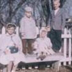Four of Harvey's six children, Easter Photo in Winside, NE.