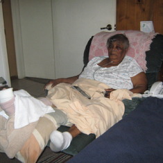 April 2009, trying to recover from broken ankle..