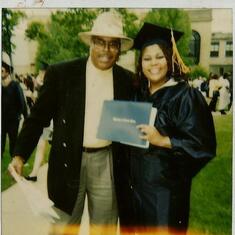 grandpa with mama at her graduation in 98