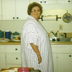 Mom in her kitchen.... she loved to cook those big family meals!