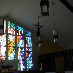 I returned to the church after the repast to capture the beauty of the stained glass windows so they could be added to this site; what a wonderful day in which we collectively shared our mutual love & respect for Heather.  RIP Aunt Heather...Love, Saundra