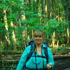 Heather hiking at the source of the Hillsborough River