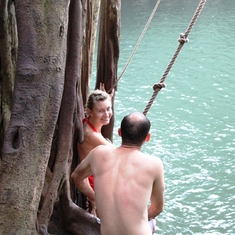 Heber instructing me on my first rope swing jump