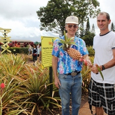 Pineapple plantation with Dad