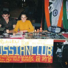 Russian club's first event: World Fest sign up desk at BYU-Hawaii's Aloha Center (Heber made that flag :-)