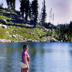 This is Heide after 3000 foot climb to Surprise Lake in Teton's in 1980