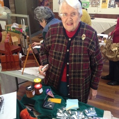 Helen's trading table at Needlework Tool Collectors Society