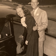 Helen and Herbie away on their honeymoon 1950