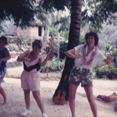 The Hawaiian Hula Dance lessons. ...of course she had to particpate!