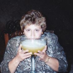 She always enjoyed her margaritas! This was taken at Uncle Frank's house.