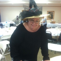 At the Tea Party with her fancy hat.