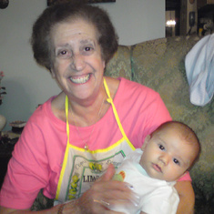 With her grandson Leo