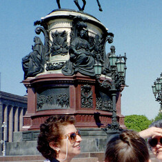 Chatting with natives in (then) Leningrad, May 1989.